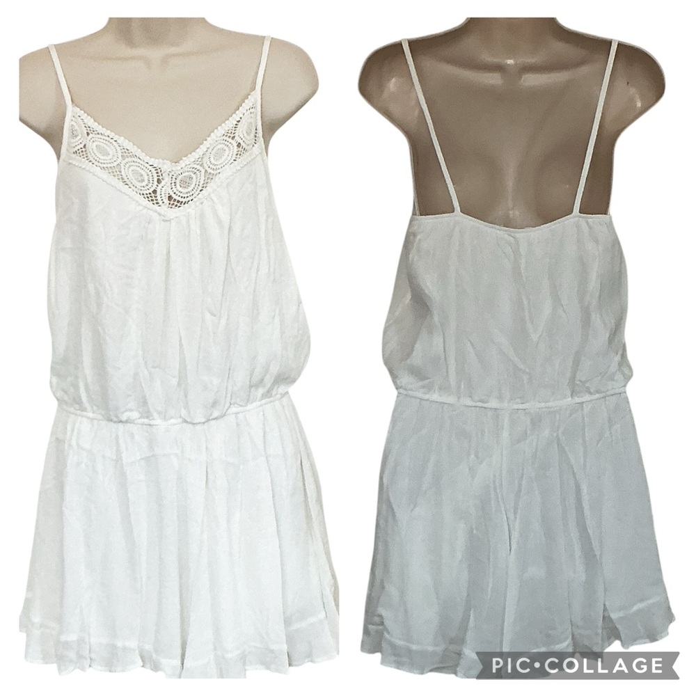NWT Sleezyer Crochet Lined Sleeveless Boho Romper Size Medium Summer Cruise